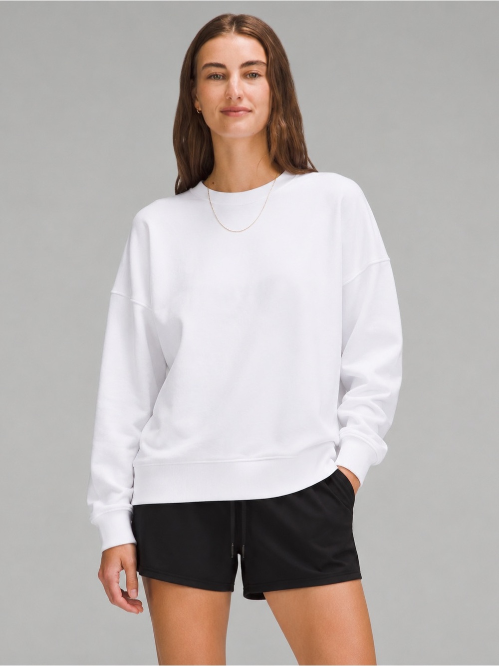 🆕 LULULEMON Perfectly Oversized Crew White Sweatshirt NWT Size 6